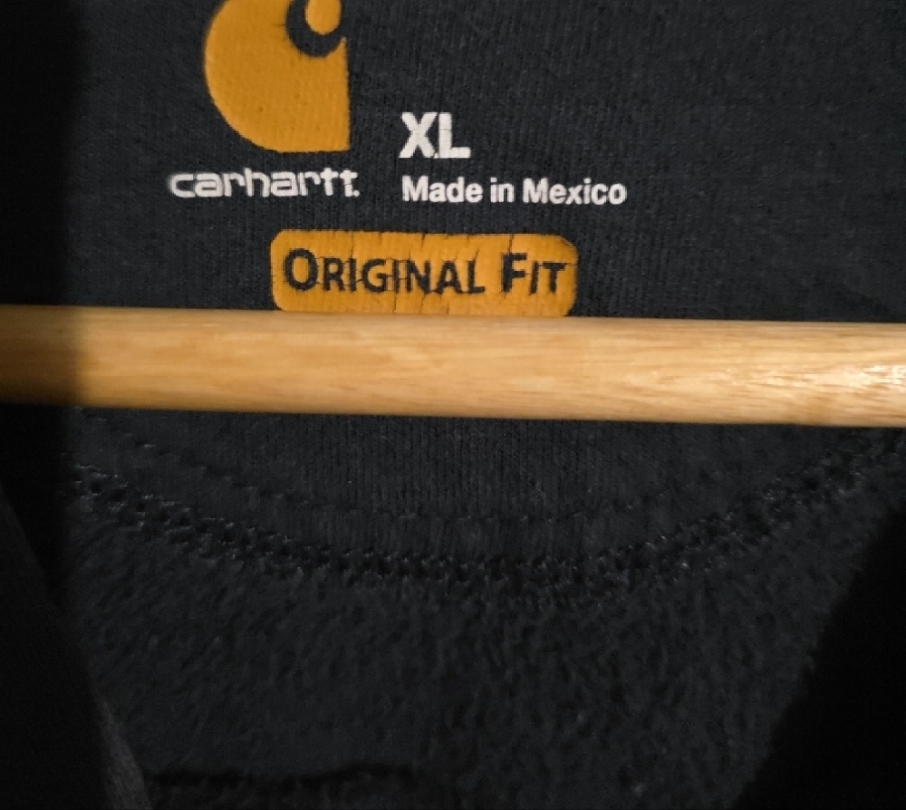 Carhartt Men's Dark Blue Hoodie with Yellow Accents - Picture 3 of 5
